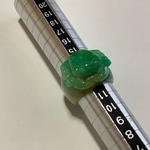 カニ彫刻の翡翠リング１２号