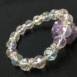 【癒しと浄化・潜在能力の開花】ヒーリングパワーストーン 錬金術 天然石レインボーオーラ水晶ブレスレット ①