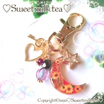 ご縁出品❤️ひまわりお月様チャーム🌻オレンジ🧡