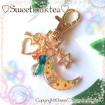 ご縁出品❤️ひまわりお月様チャーム🌻ホワイト💕