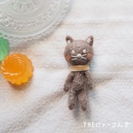 にゃーさんブローチ★モカねこ