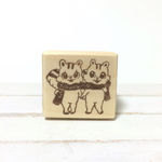 仲良しリスの消しゴムはんこ