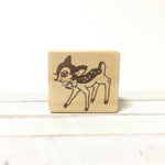 鈴リボンのこじかの消しゴムはんこ