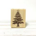 クリスマスツリーの消しゴムはんこ