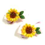 つまみ細工🌻ひまわり×リボンバレッタ🌻犬用NO.303