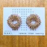 《再販》ビーズのループピアス/ﾗｲﾄGold