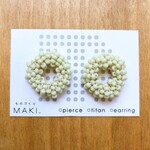 《再販》ビーズのループピアス/ｽﾓ-ｸgreen