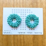 《再販》ビーズのループピアス/ｴﾒﾗﾙﾄﾞﾌﾞﾙ-