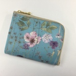 【受注製作】ポケットL字財布 イルマ (ターコイズブルー)ビニコ  スリム