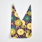 ボタン付きあづま袋 S・和柄・紫