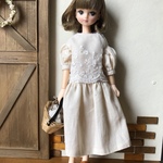 リカちゃん服＊後ろリボンレースワンピース