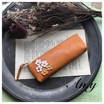 【p様オーダー品】栃木レザーペンケース＊オイルバケッタCamel×flower