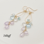 スコロライト＆スイスブルートパーズ❤︎ピアス～14kgf～