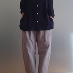 COTTON LINEN タックパンツ *グレー*　size FREE