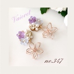 優しい色に癒されて❁あじさい❁ミニすりガラス風フラワー❁フラワーチャーム