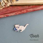 子猫のNoahくん/ブルー/刺繍アイロンワッペン