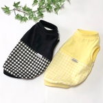 ギンガムチェックのタンクトップ犬服  （胴回り32〜40センチ）