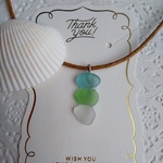 三連シーグラスのネックレス（再販）