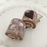 ロールケーキのヘアクリップ♡チョコ♡6cm