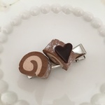 ロールケーキのヘアクリップ♡チョコ♡5cm