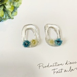 ドライフラワーのフープピアス イヤリング