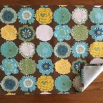 39x50cm ランチョンマット ＊花＊　ブラウン　マルチカバー
