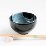 丸鉢（黒/水色）黒土