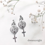 ❤︎量産型地雷❤︎heart cross judas pierce/earring