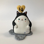 福を招くふう子ちゃん◆猫　置物◆m58