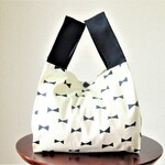 レジ袋型エコバッグ◎Ribbon◎ランチバッグ◎コンビニ袋◎薬局袋◎マチたっぷり15㎝◎