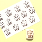 【消しゴムはんこ】カップケーキのパンダちゃんはんこ