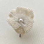 刺繍ポニーフック [ Flora ]  white・silver