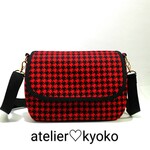 【受注制作】千鳥ショルダーバック（red☆black）