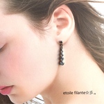 揺れる♡キュービックジルコニアの4連ピアス/イヤリング