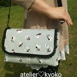 【受注制作】フレンチブルドッグスリムショルダーバッグ（stripe）
