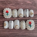 ホワイトニュアンスネイル ネイルチップ⑧