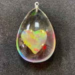 ♥️H様専用ハイブリッドオパールピンクハートネックレス♥️
