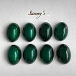 ダークグリーン オーバル アクリルカボション 14mm 8個set