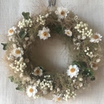 【送料込み】けむりの木と花かんざしのミニリース　約11センチ