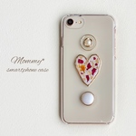 【iPhone14シリーズ対応】〈white〉Heart×Rose スマホケース/iPhoneケース