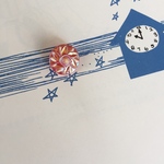 9405 チェコ ヴィンテージ ガラスボタン 18mm×1個 お花