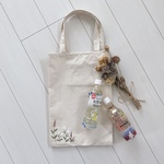 花刺繍のエコバッグ【内ポケット付き】