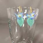 紫陽花のフックピアス(青)