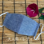 値下げ！　舟形マスク　ブルーB 大人用・レディース　ノーズワイヤー入り　フィルターポケット付き　西村大臣風マスク