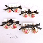 薔薇の蕾のリボンピアス／イヤリング/ノンホールピアス