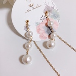 ⁑送料無料⁑コットンパールとチェーンのピアス