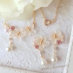 【14】華やか 夏に♪フラワー プルメリア♡ネックレス＊ピアス