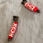 vintage red beadsイヤリングorピアス⚘⚘1点もの⚘⚘