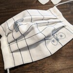 ミナペルホネン プリーツマスク ノーズワイヤー入  check choucho*white 2a