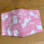 ◆超夏仕様◆ファッションマスク◆和柄/ウサギと桜◆手ぬぐい◆